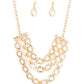 Repeat After Me - Gold - Paparazzi Necklace Image