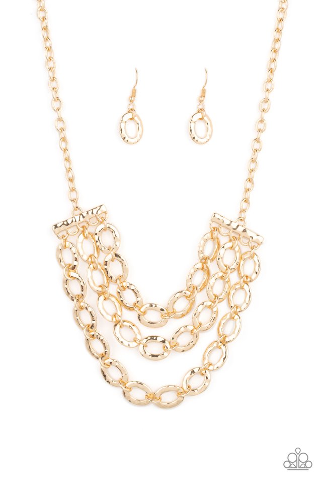 Repeat After Me - Gold - Paparazzi Necklace Image