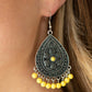 Blossoming Teardrops - Yellow - Paparazzi Earring Image