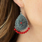 Blossoming Teardrops - Red - Paparazzi Earring Image