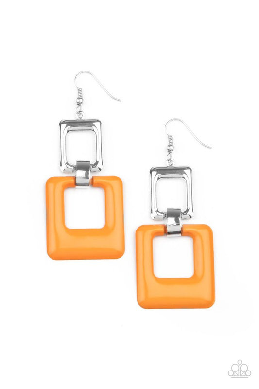 ​Twice As Nice - Orange - Paparazzi Earring Image