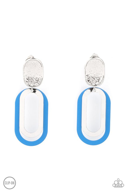 Melrose Mystery - Blue - Paparazzi Earring Image