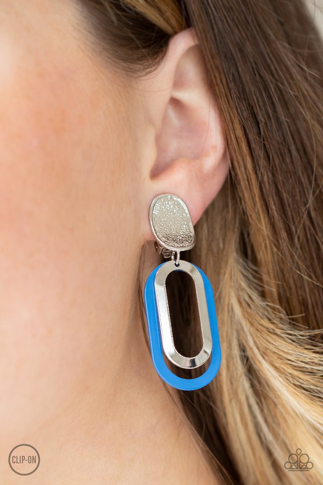 Melrose Mystery - Blue - Paparazzi Earring Image