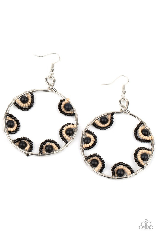 Off The Rim - Black - Paparazzi Earring Image