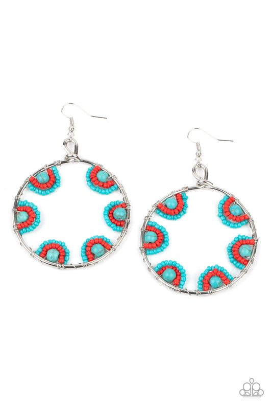 Paparazzi Earring ~ Off The Rim - Blue