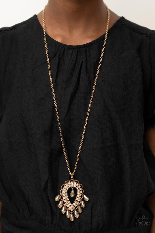 ​Teasable Teardrops - Gold - Paparazzi Necklace Image