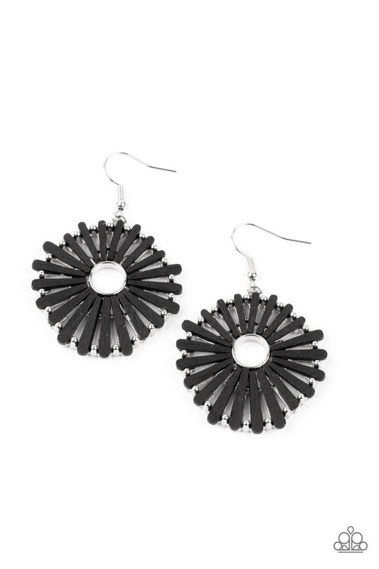 SPOKE Too Soon - Black - Paparazzi Earring Image