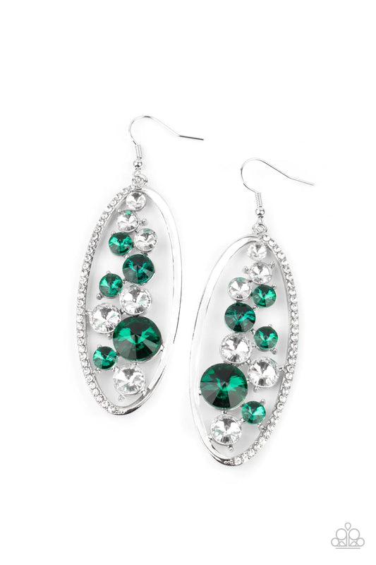 Paparazzi Earring ~ Rock Candy Bubbly - Green