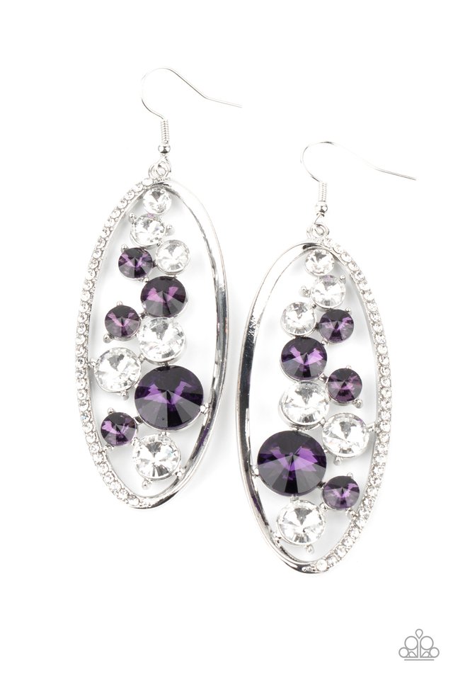 Rock Candy Bubbly - Purple - Paparazzi Earring Image