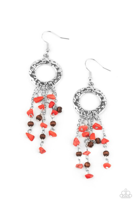 Primal Prestige - Red - Paparazzi Earring Image