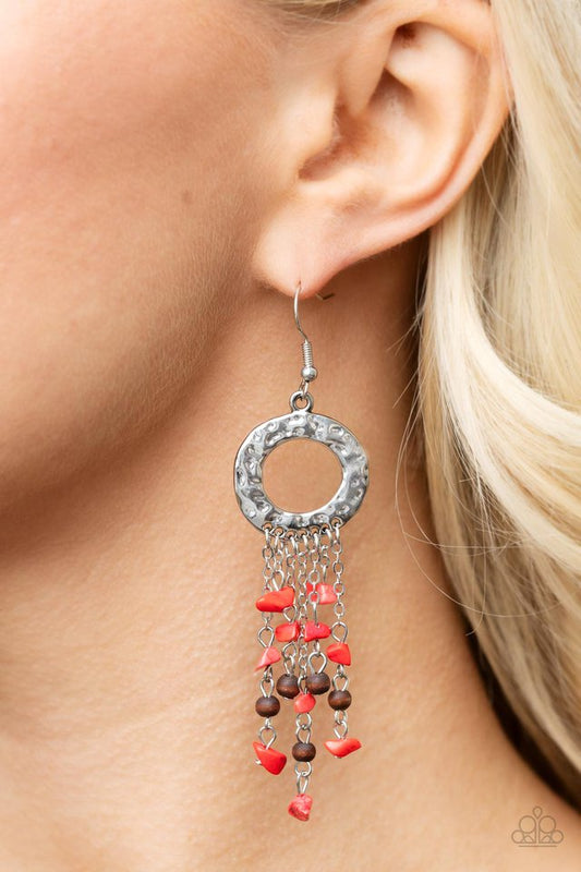 Primal Prestige - Red - Paparazzi Earring Image