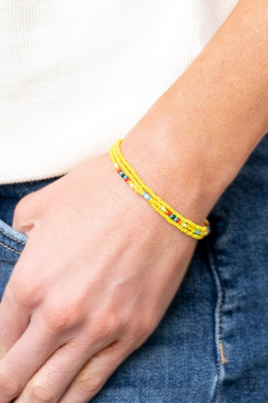 Basecamp Boyfriend - Yellow - Paparazzi Bracelet Image