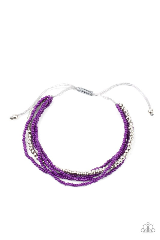 All Beaded Up - Purple - Paparazzi Bracelet Image