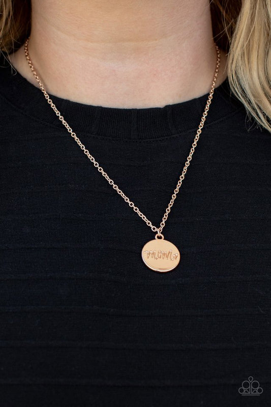 ​The Cool Mom - Rose Gold - Paparazzi Necklace Image