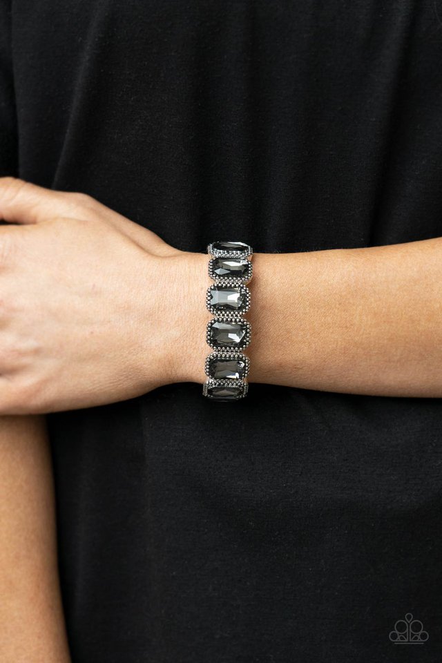 Studded Smolder - Silver - Paparazzi Bracelet Image