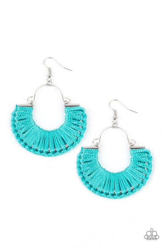 Threadbare Beauty - Blue - Paparazzi Earring Image