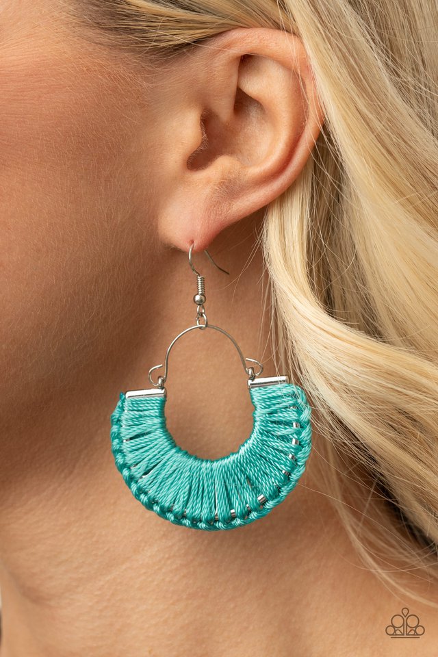 Threadbare Beauty - Blue - Paparazzi Earring Image