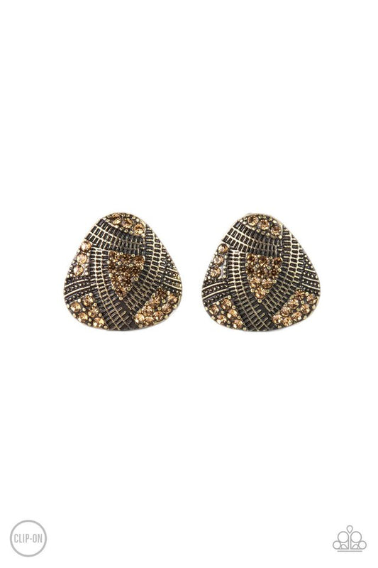 Gorgeously Galleria - Brass - Paparazzi Earring Image