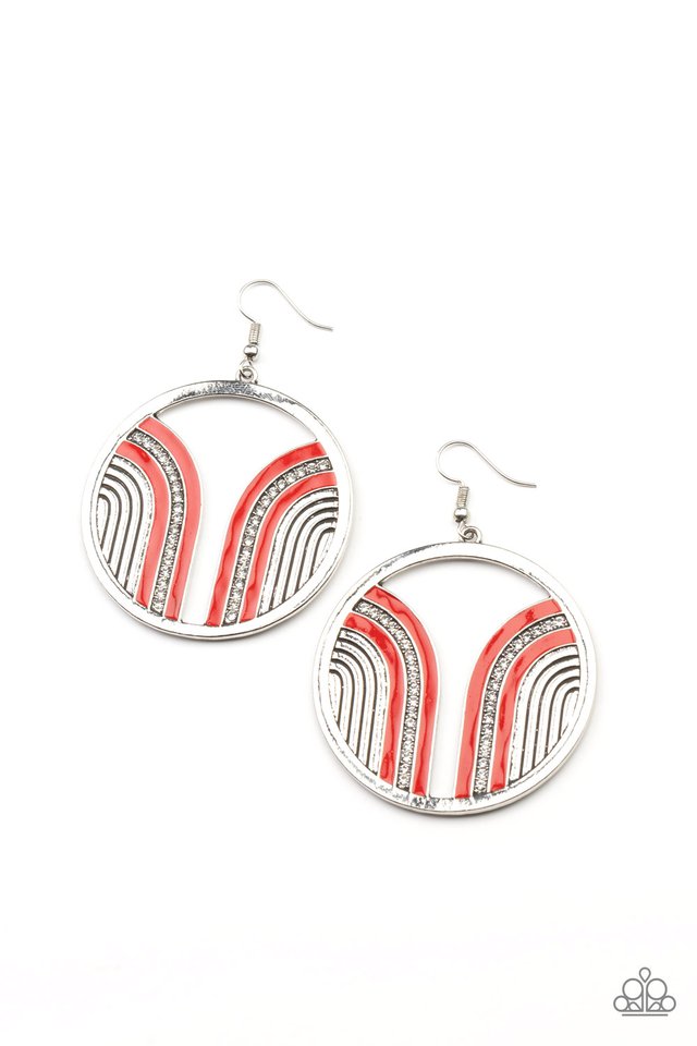 Delightfully Deco - Red - Paparazzi Earring Image