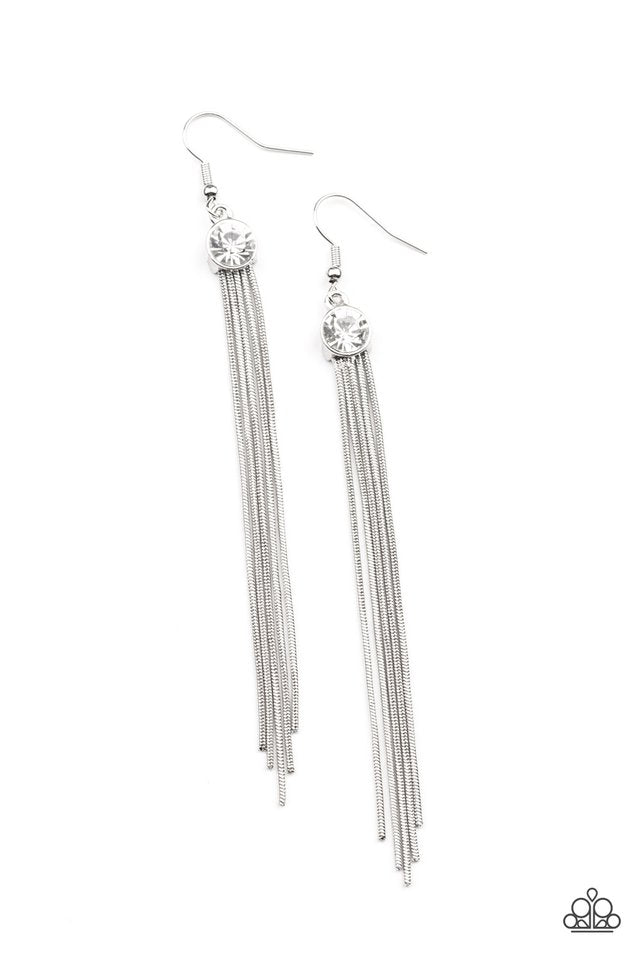 Always In Motion - White - Paparazzi Earring Image