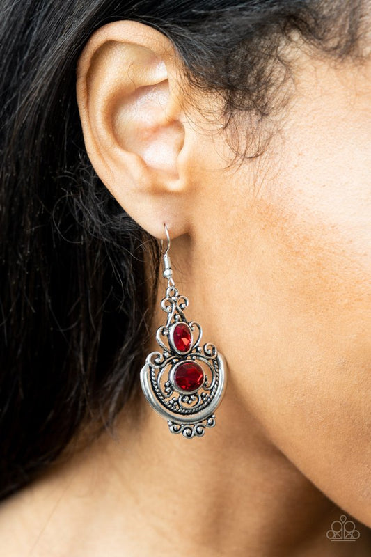 Unlimited Vacation - Red - Paparazzi Earring Image