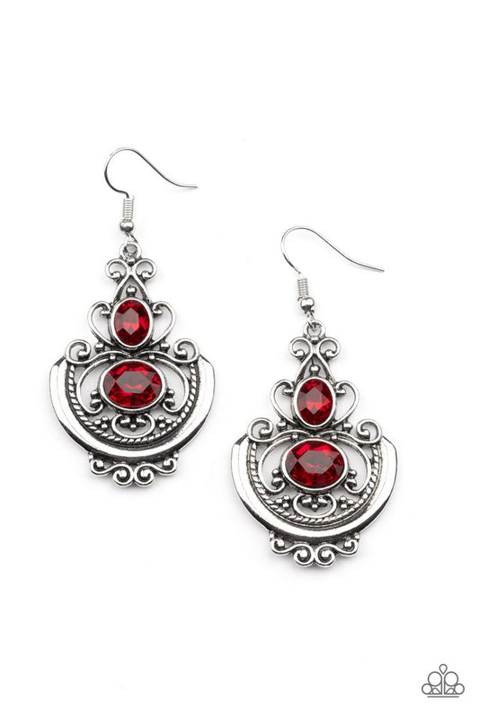 Unlimited Vacation - Red - Paparazzi Earring Image