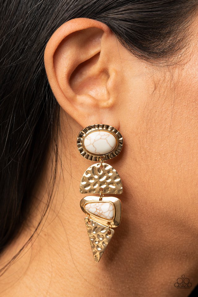 Earthy Extravagance - Gold - Paparazzi Earring Image