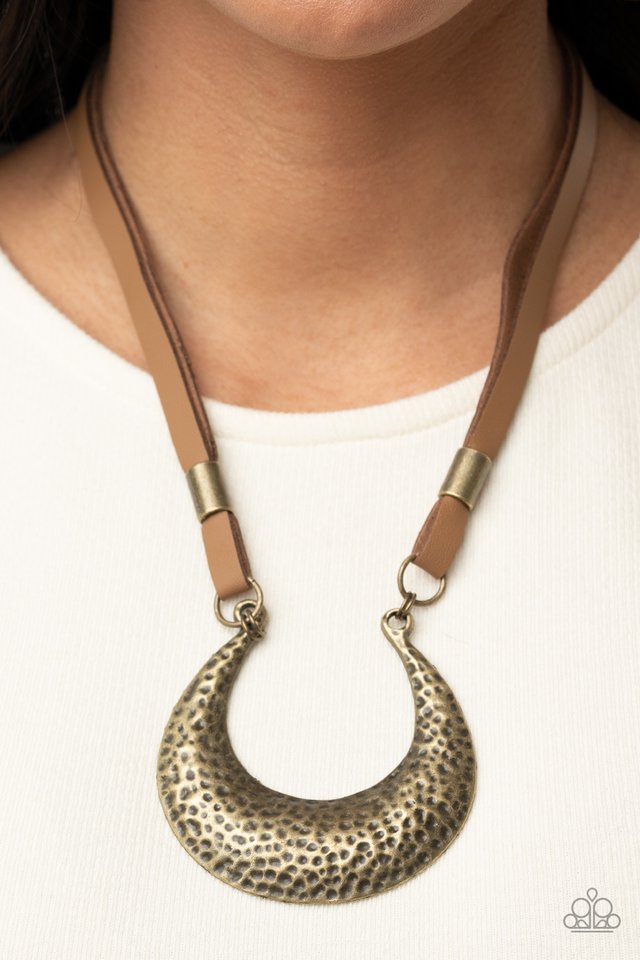 Majorly Moonstruck - Brass - Paparazzi Necklace Image