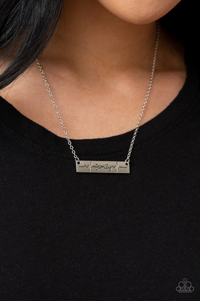 ​Living The Mom Life - Silver - Paparazzi Necklace Image