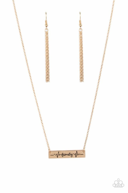 Living The Mom Life - Gold - Paparazzi Necklace Image