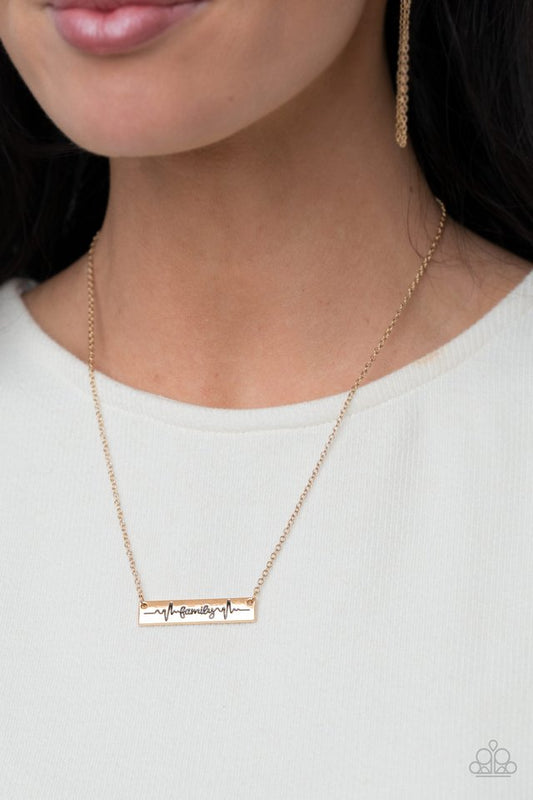 Living The Mom Life - Gold - Paparazzi Necklace Image