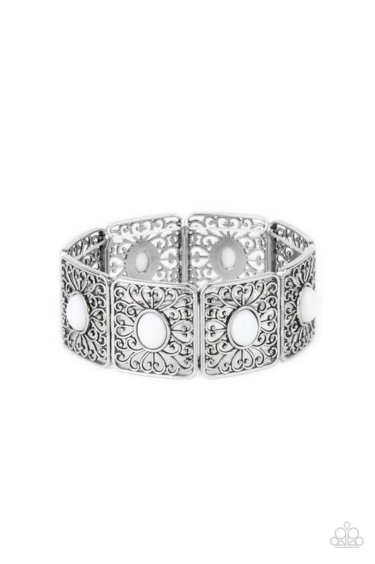 ​Cakewalk Dancing - White - Paparazzi Bracelet Image