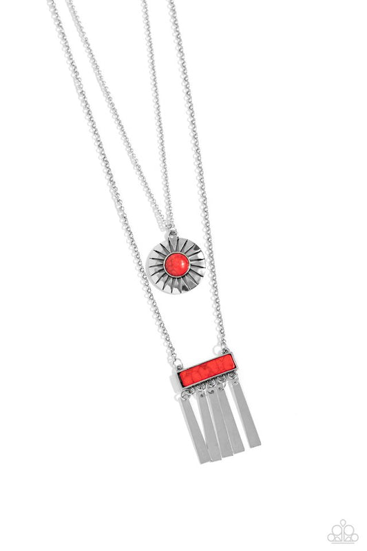 ​Sunburst Rustica - Red - Paparazzi Necklace Image