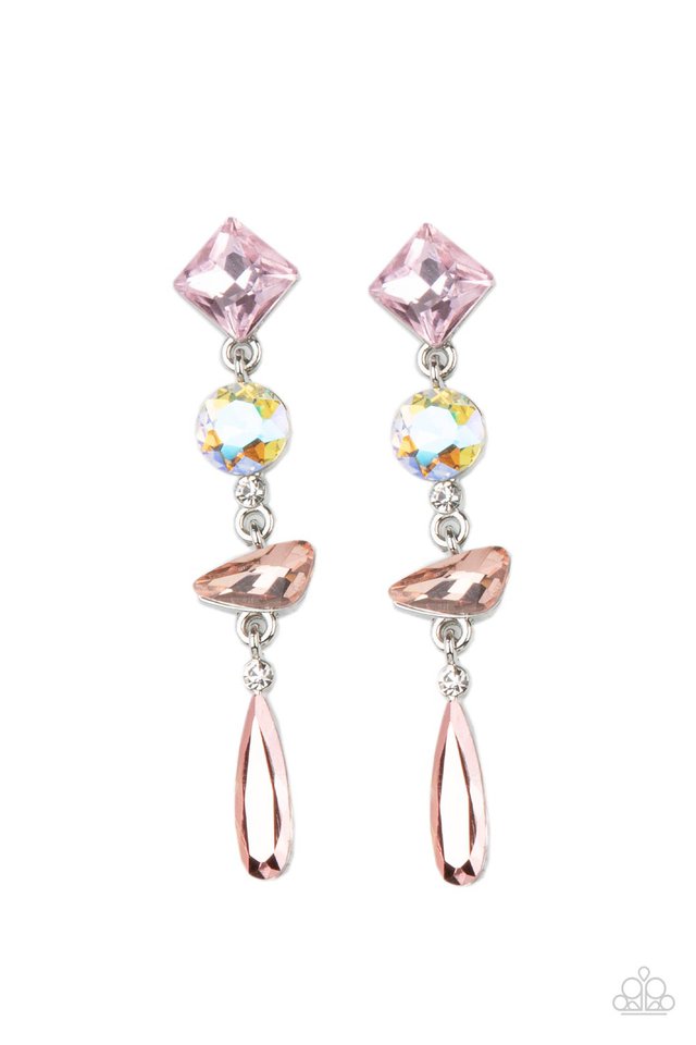 Rock Candy Elegance - Pink - Paparazzi Earring Image