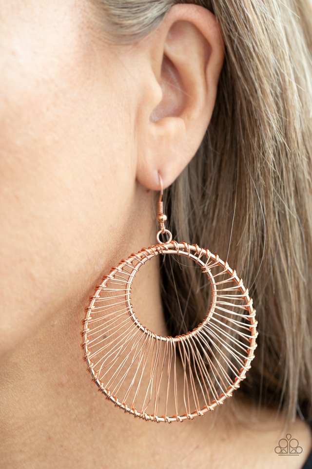 ​Artisan Applique - Copper - Paparazzi Earring Image