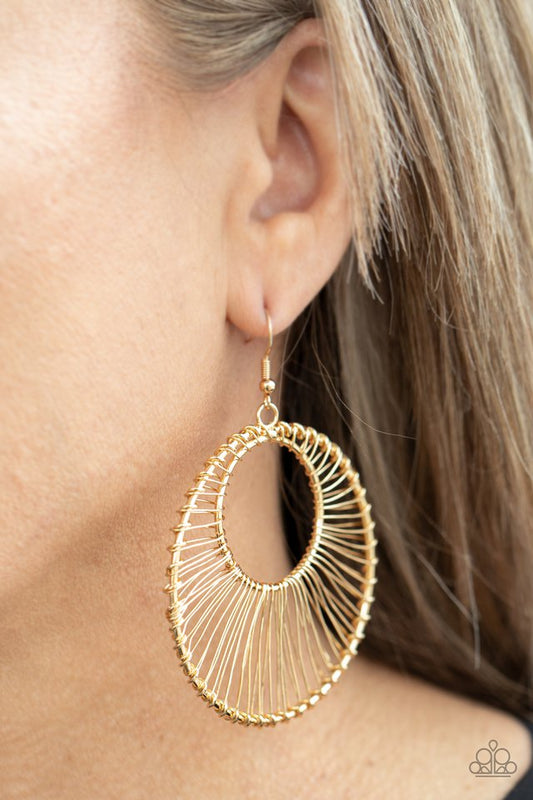 ​Artisan Applique - Gold - Paparazzi Earring Image