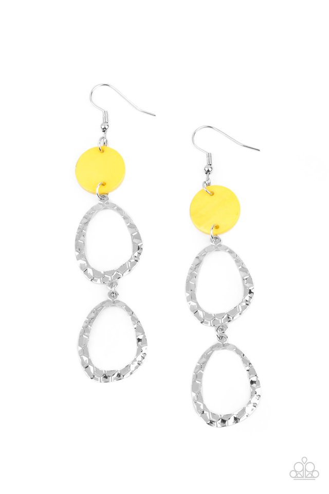 Surfside Shimmer - Yellow - Paparazzi Earring Image