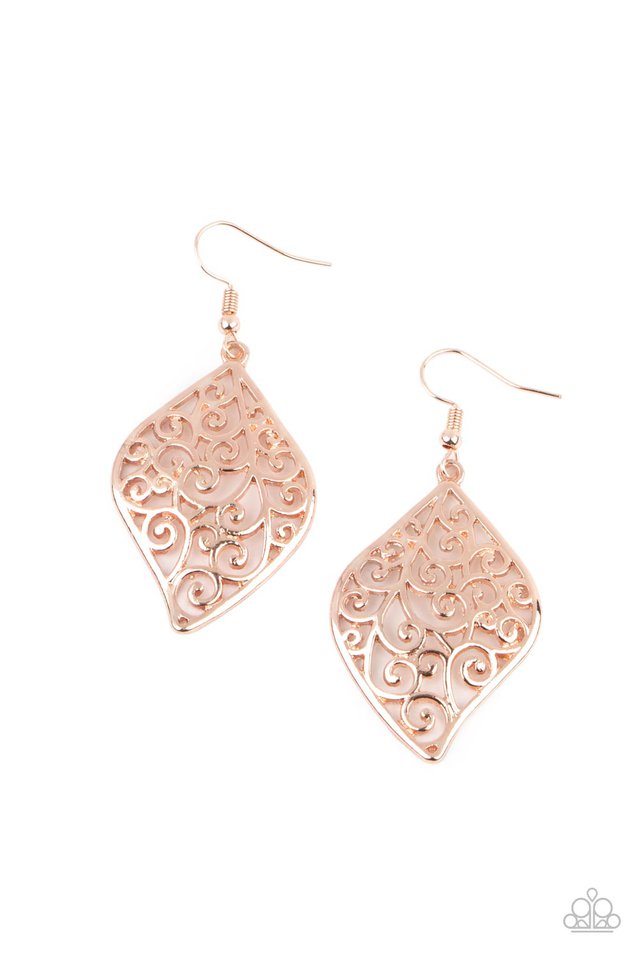 Your Vine Or Mine - Rose Gold - Paparazzi Earring Image