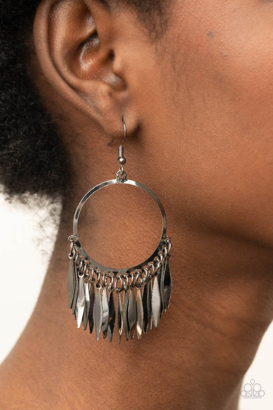 ​Radiant Chimes - Black - Paparazzi Earring Image