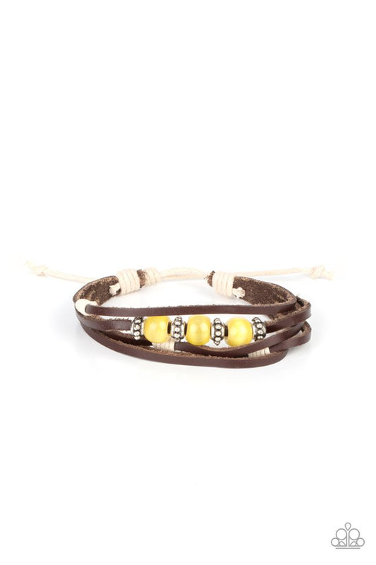 ​Homespun Radiance - Yellow - Paparazzi Bracelet Image