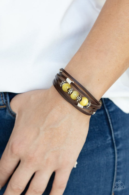 ​Homespun Radiance - Yellow - Paparazzi Bracelet Image