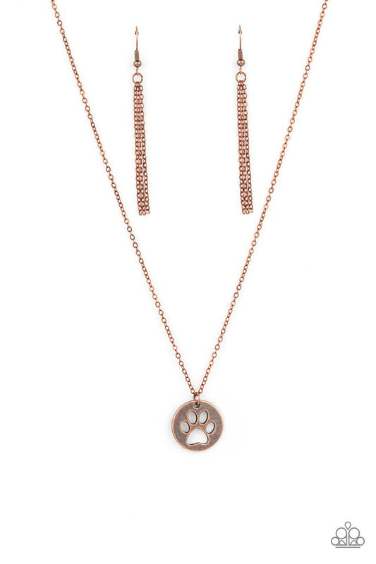 ​Think PAW-sitive - Copper - Paparazzi Necklace Image