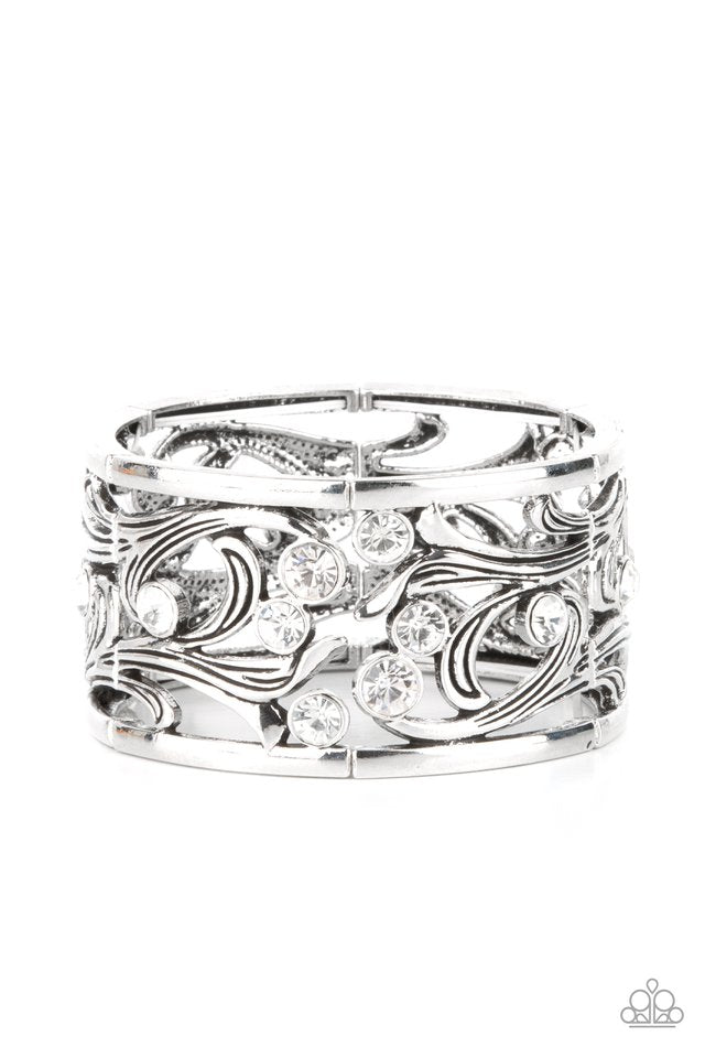 ​Garden Masquerade - White - Paparazzi Bracelet Image