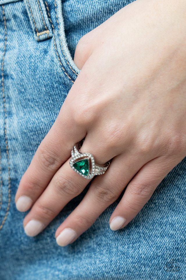 Elevated Engagement - Green - Paparazzi Ring Image