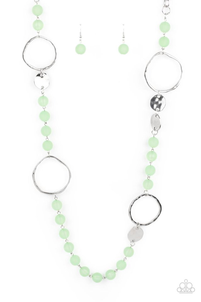 ​Sea Glass Wanderer - Green - Paparazzi Necklace Image