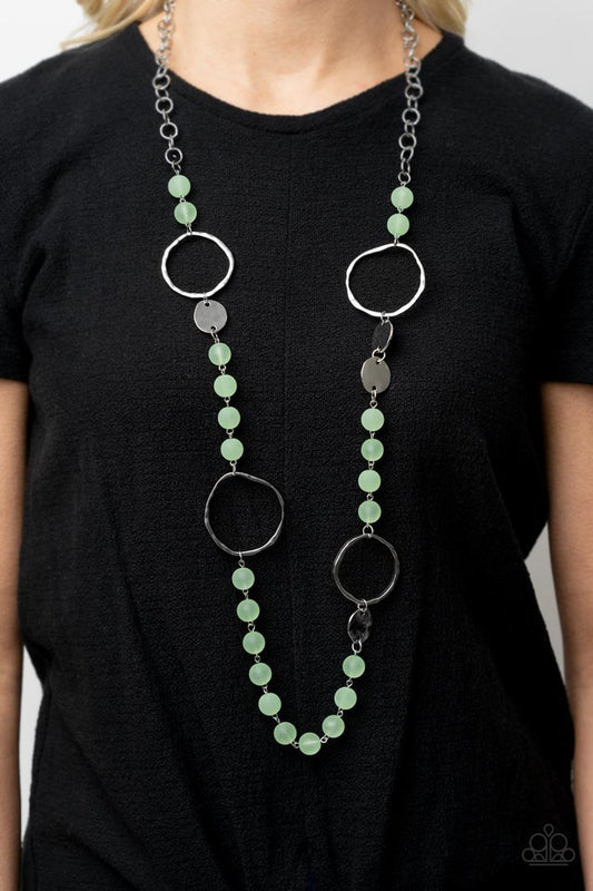 ​Sea Glass Wanderer - Green - Paparazzi Necklace Image