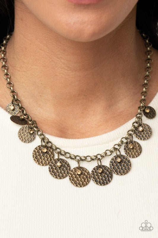 ​Delightfully Dappled - Brass - Paparazzi Necklace Image