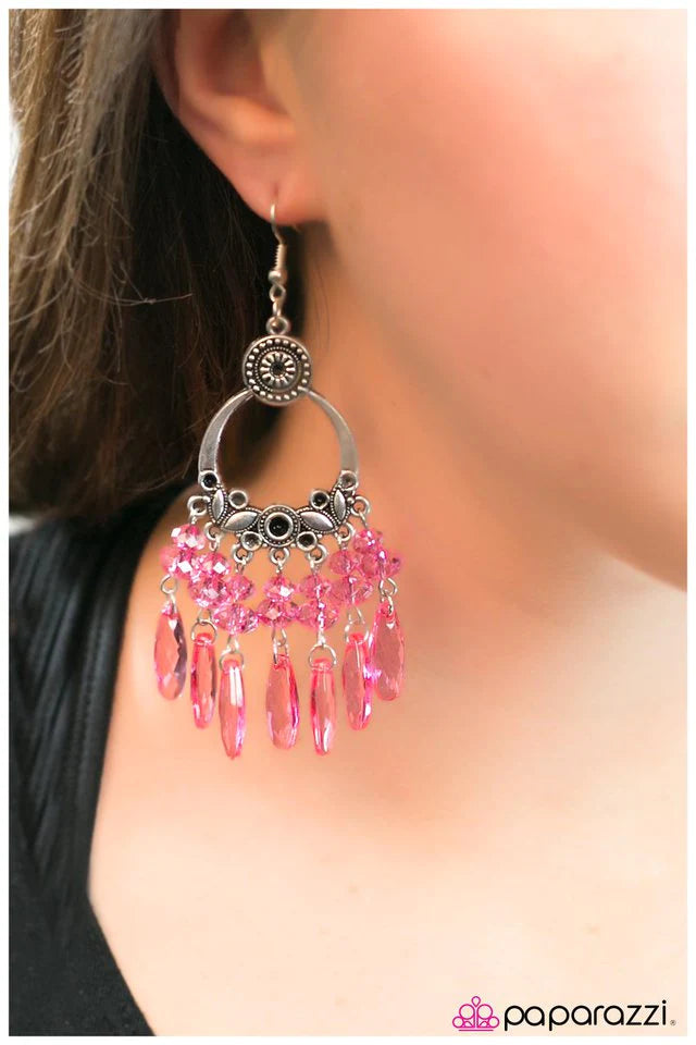 Paparazzi Earring ~ Date Night - Pink