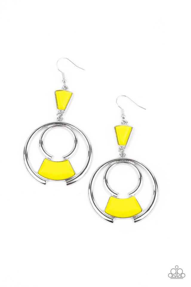 Deco Dancing - Yellow - Paparazzi Earring Image