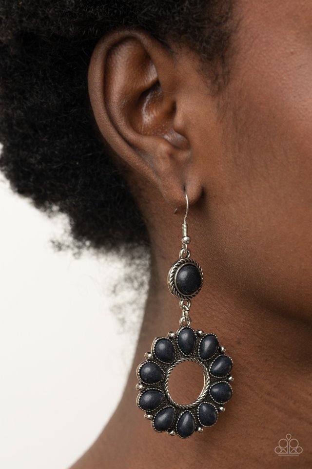 ​Back At The Ranch - Black - Paparazzi Earring Image